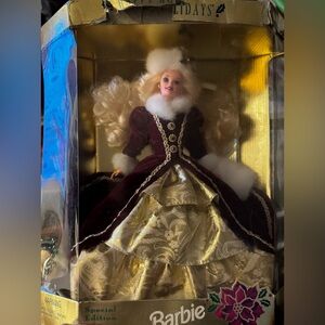 1996 Special Edition Happy Holidays Mattel Barbie Doll Damaged Box NRFB Blonde